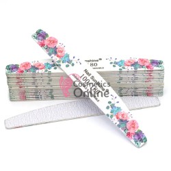 Pila semiluna  100/180 pentru unghii cu model Trandafir Cod 06000